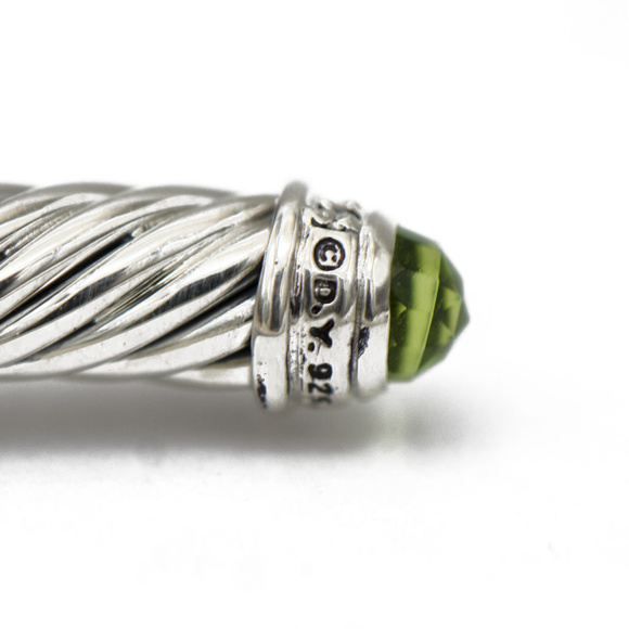 SOLD David Yurman Green Orchid & Diamond Cuff 5mm - Picture 3 of 3